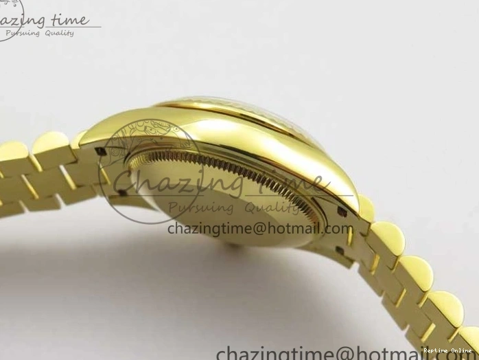 0516 Daydate 278288 31mm YG EWF Best Edition Green Malachite Dial on YG President Bracelet ETA SunProtective 2605